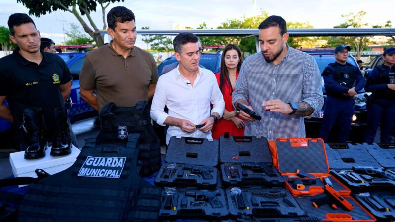Prefeito David Almeida entrega novos armamentos e coloca Manaus na liderança nacional em segurança municipal